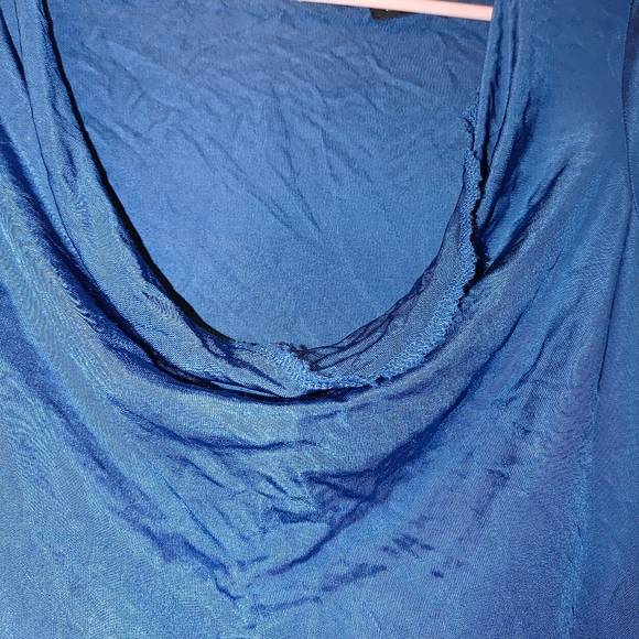 Swoop-Neck Blue Shirt - Picture 3 of 3